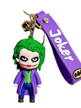 NEW Joker Purple & Green Rubber Keychain